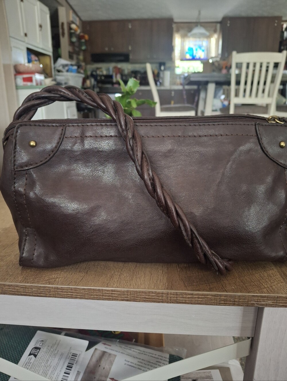 RELIC Classic Brown Leather Bag - Women's Carryall